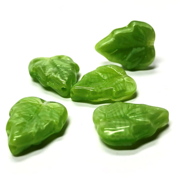 Green Textured Leaf Beads - 40 Pieces – Bead Goes On