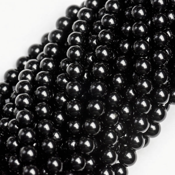 8MM Acrylic Black Beads 30 (1 dozen strands)