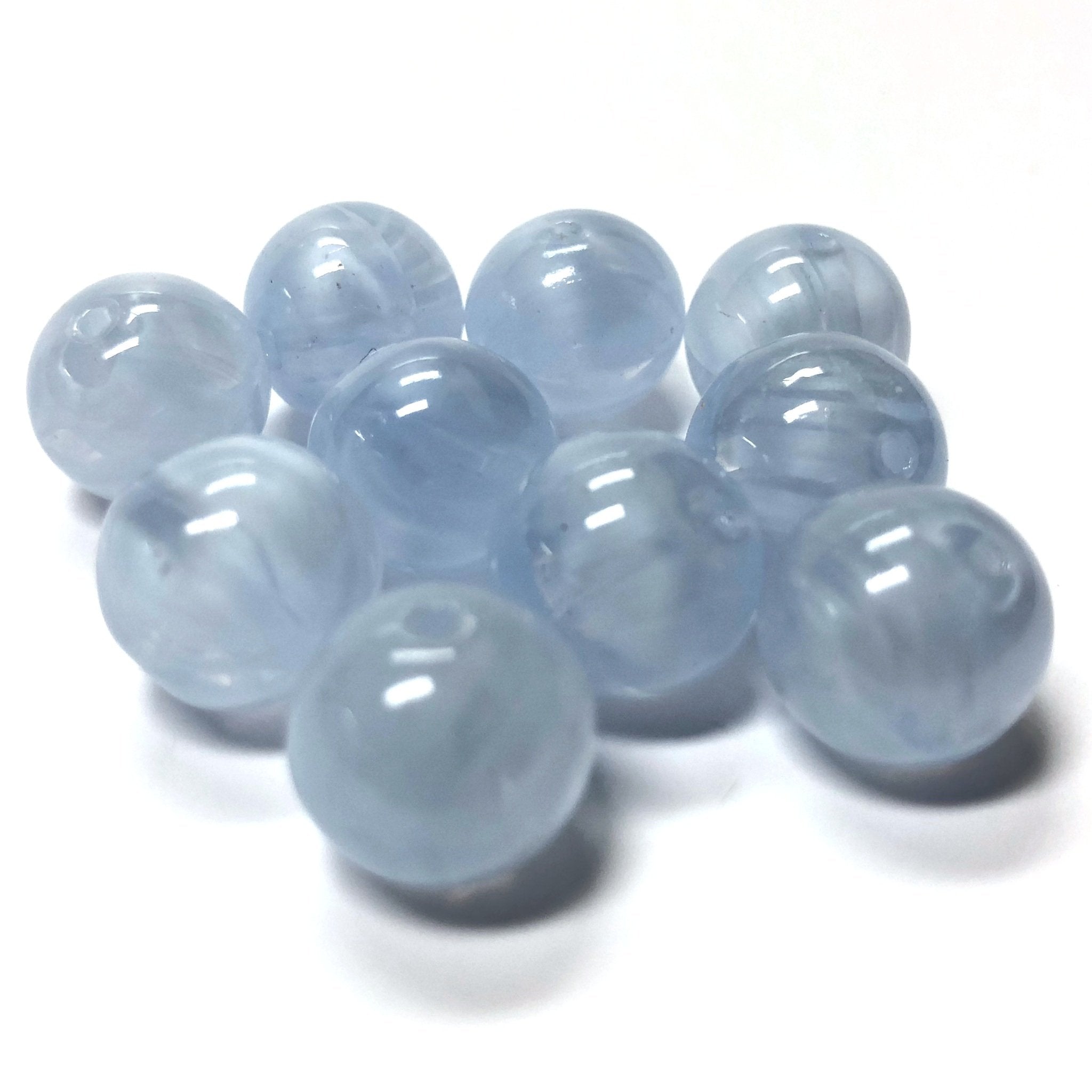 8MM Sapphire Blue Givre Glass Bead (72 pieces)