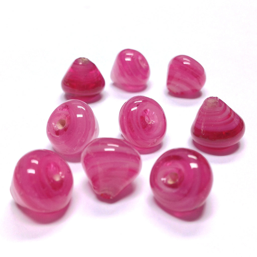 12MM Rose Swirl Glass Pearshape Bead (50 pieces)