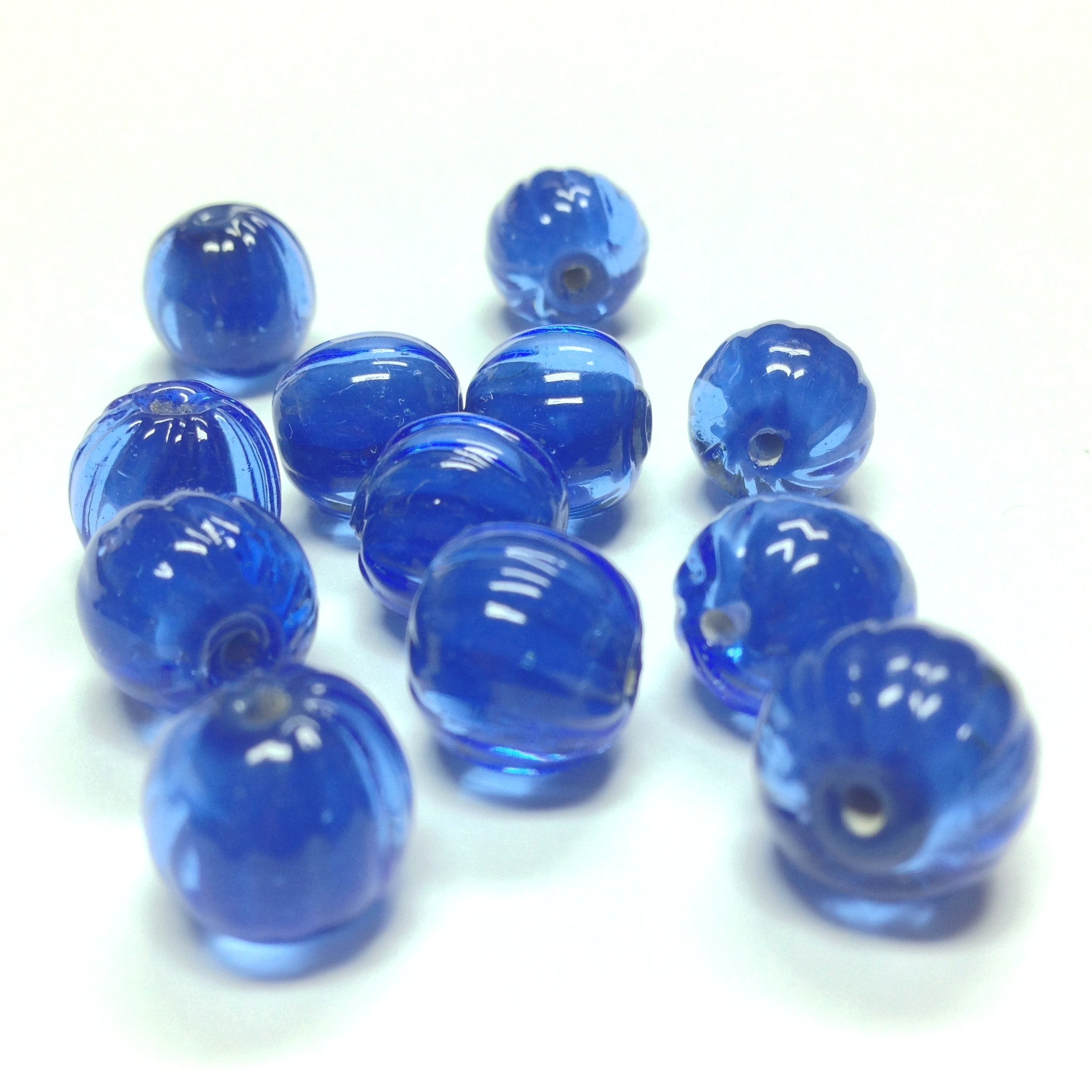 8MM Sapphire Blue Givre Glass Bead (72 pieces)